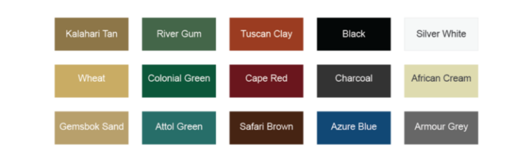 Chromadek Seamless Gutter Colour Chart